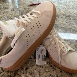 Adidas Off-White Sneakers with Brown Sole